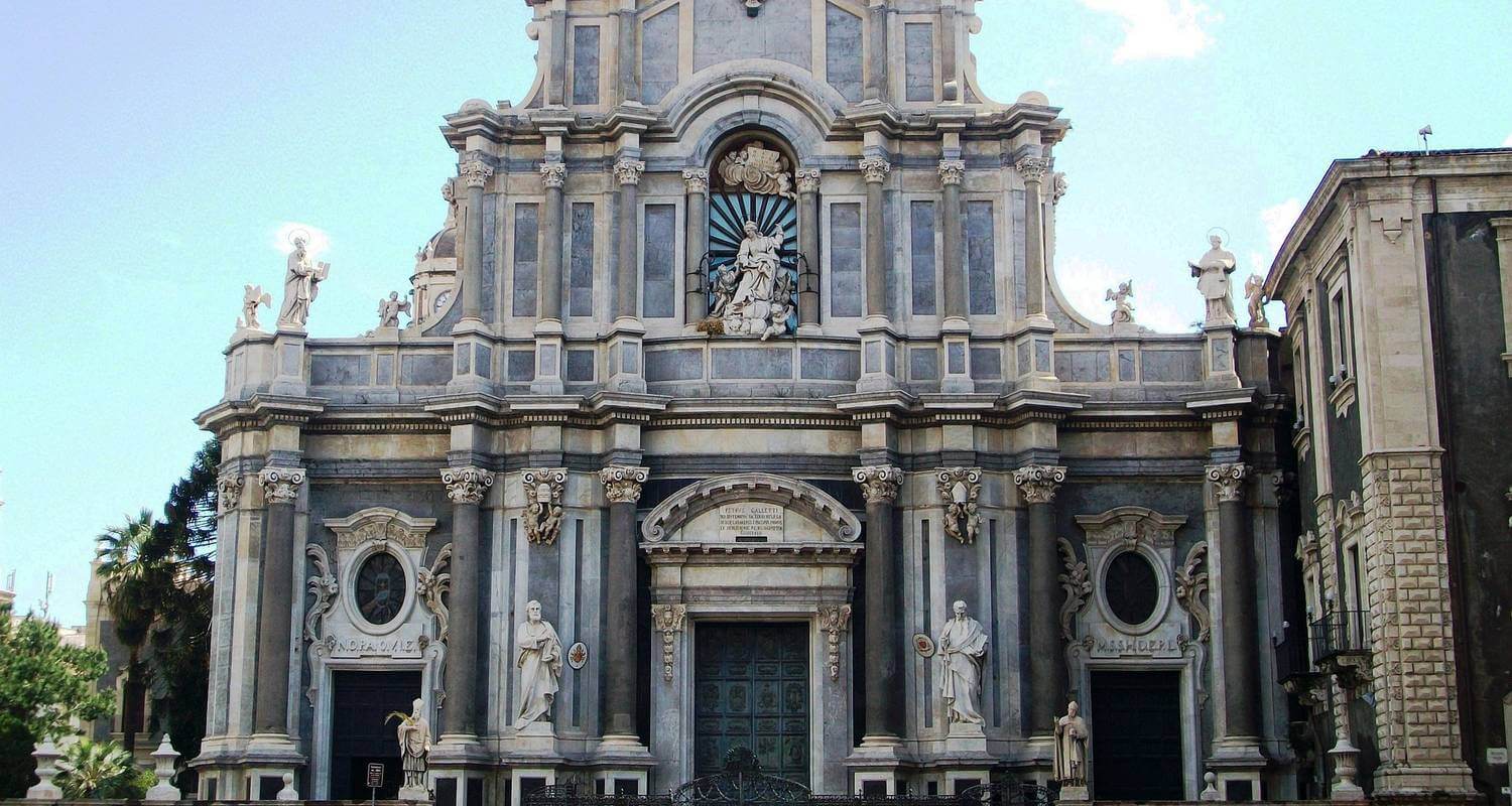 Catania Baroque historic centre Duomo Square lava stone