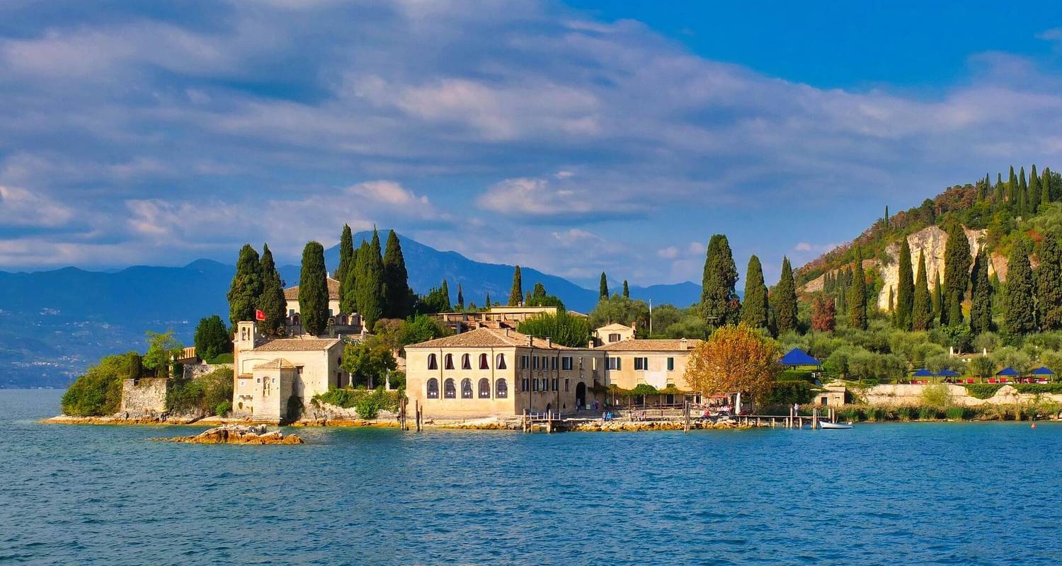 Sirmione fortified village peninsula Lake Garda medieval castle