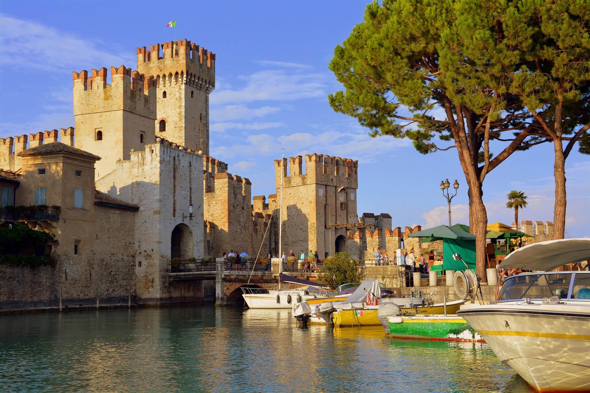 Sirmione medieval village Scaliger Castle Lake Garda peninsula